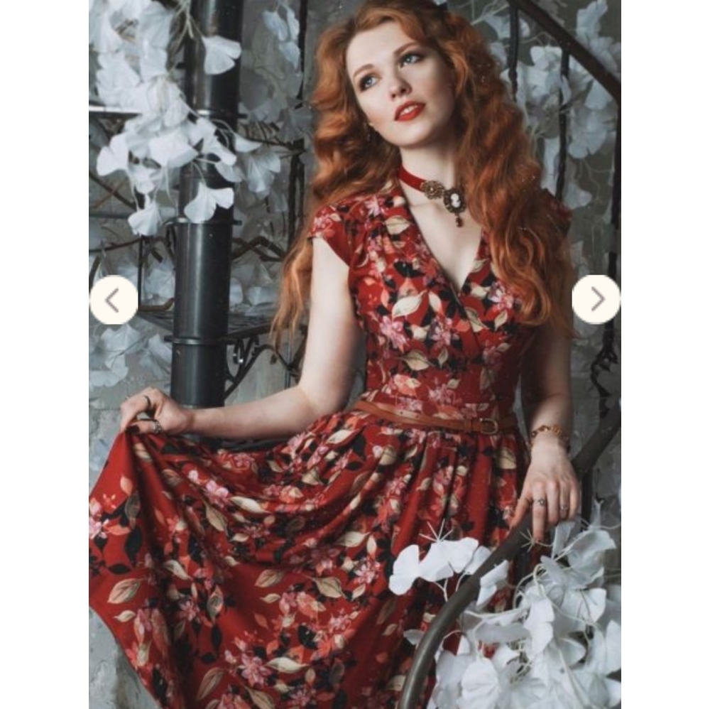 Lady V London Eva Dress - Scarlet Serenade